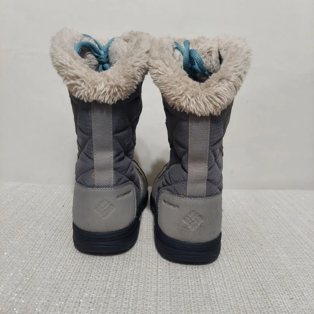 Columbia Boots Womens 6 Ice Maiden II Faux Fur Snow Winter Mid‎ Calf Gray Suede